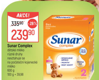 Kojenecká výživa Sunar Complex