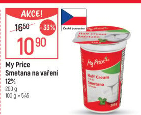 Smetana na vaření My Price 12%