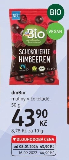 Maliny v čokoládě dm Bio