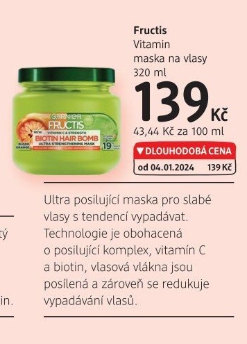 Maska na vlasy Fructis Garnier