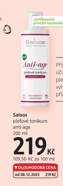 Pleťové tonikum Anti-age Saloos