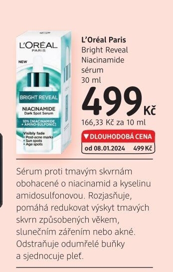 Sérum pleťové Bright Reveal Niacinamide L'