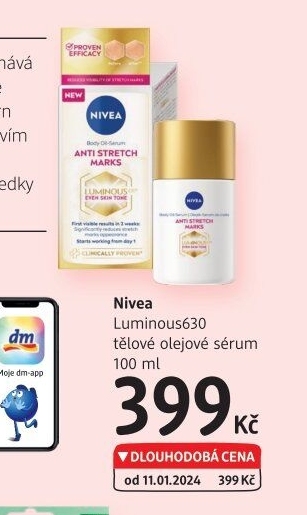 Tělové olejové sérum Luminous630 Nivea