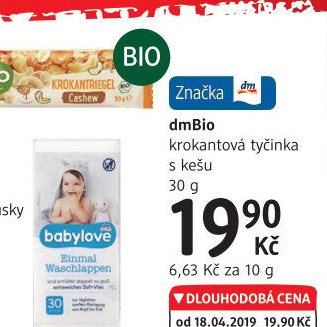 Tyčinka oříšková dm Bio