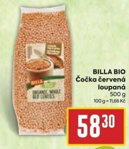 Čočka červená Bio Billa