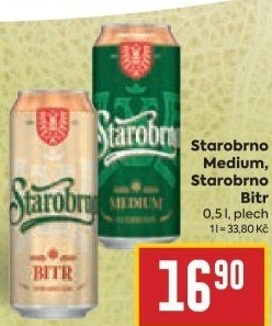 Pivo světlý ležák 11° Medium Starobrno