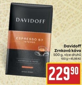 Zrnkové kávy Davidoff