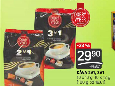 Instantní kávy porcované 2v1 Dobrý Výběr