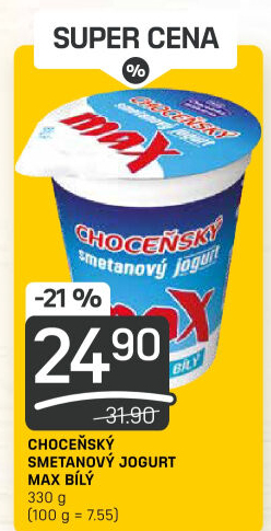 Jogurt smetanový max bílý Choceňský