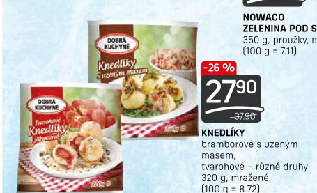 Knedlíky bramborové s uzeným masem mražené Dobrá kuchyně