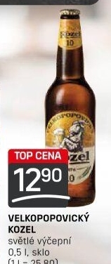 Pivo světlé výčepní 10°Velkopopovický Kozel