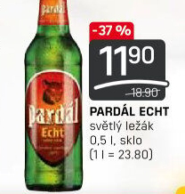 Pivo světlý ležák 11° Echt Pardál