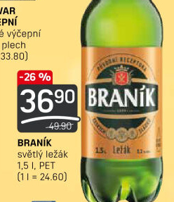Pivo světlý ležák Braník