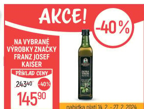 Olivový olej extra panenský Exclusive Franz Josef Kaiser