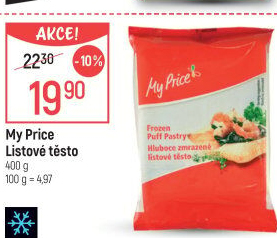 Těsto listové mražené My Price