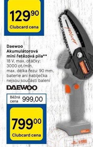 Akumulátorová řetězová mini pila Daewoo DALMCH18-1