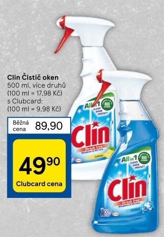 Čističe oken Clin