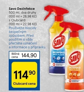Dezinfekční čistič ve spreji Savo