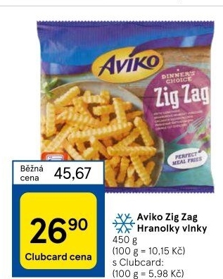 Hranolky vlnky mražené Zig Zag Aviko
