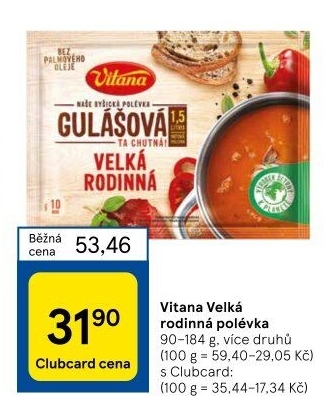 Instantní polévka Velká rodinná Vitana