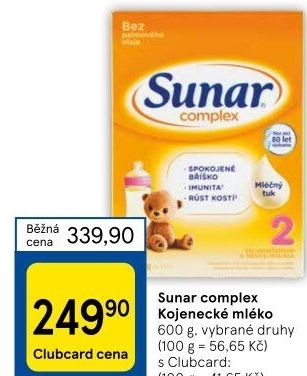 Kojenecká výživa Sunar Complex