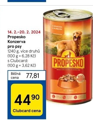 Konzerva pro psy Propesko