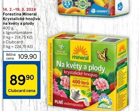 Krystalické hnojivo na květy a plody Forestina mineral