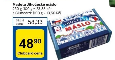 Máslo Jihočeské Madeta