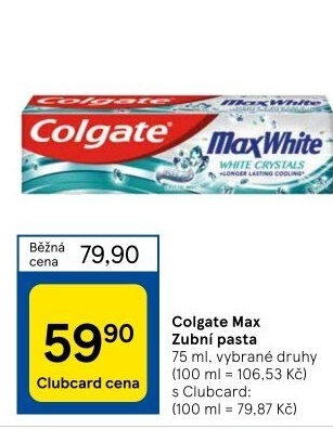 Pasty na zuby Max Colgate