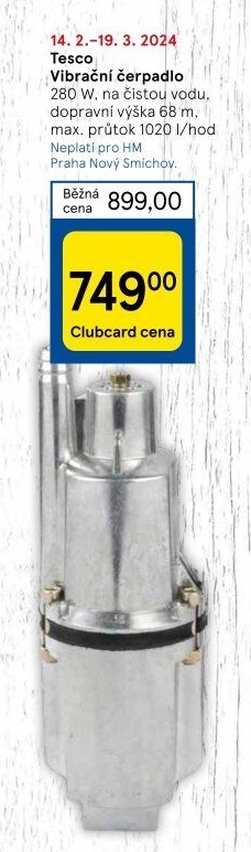 Ponorné čerpadlo vibrační Tesco