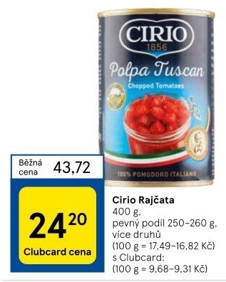 Rajčata konzervovaná Cirio