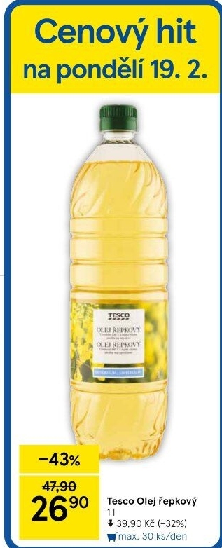 Řepkový olej Tesco