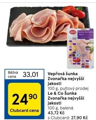 Šunka vepřová Zvonařka nejvyšší jakosti