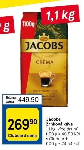 Zrnkové kávy Jacobs