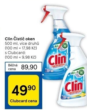 Čističe oken Clin