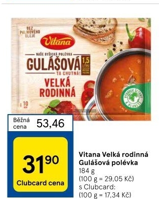 Instantní polévka Velká rodinná Vitana