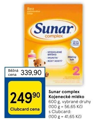 Kojenecká výživa Sunar Complex