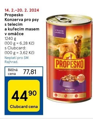 Konzerva pro psy Propesko