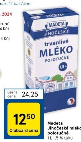 Mléko trvanlivé Jihočeské Madeta - 1,5% polotučné