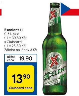 Pivo světlý ležák 11° Excelent
