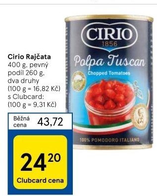 Rajčata konzervovaná Cirio