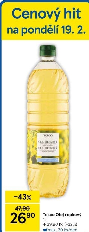 Řepkový olej Tesco