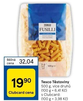 Těstoviny Tesco