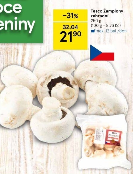 Žampiony zahradní Tesco
