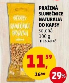 Slunečnicová semínka pražená Naturalia