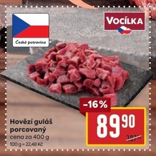 Hovězí maso na guláš Vocílka