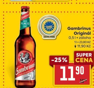 Pivo světlé výčepní Originál 10° Gambrinus