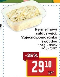 Salát hermelínový s vejci