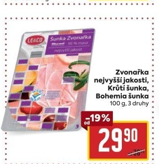 Šunka Zvonařka nejvyšší jakosti LE&amp