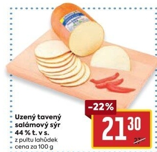 Sýr uzený salámový 44% Jihočeský Madeta